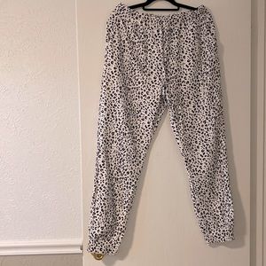 Black and White Leopard Print Sweatpants Joggers